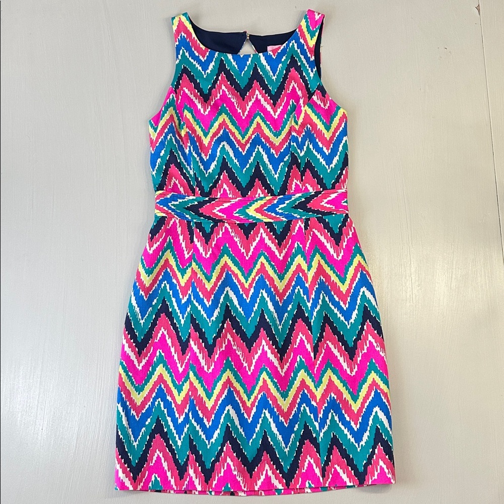 Lilly Pulitzer Multicolored Chevron Print Shift Dress
